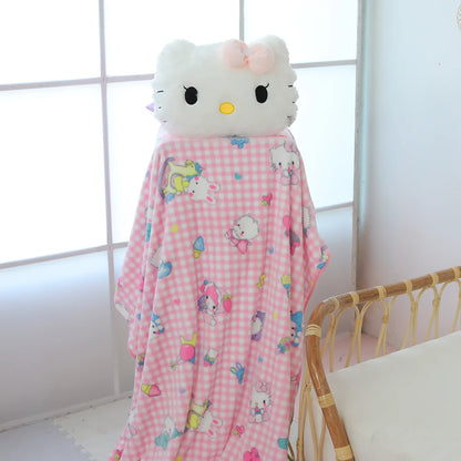 Sanrio Hello Kitty Plush Toy Soft Cuddly Pillow Comfortable Back Cushion Sofa Decorative Pillow Hug Plushies Xmas Gifts For Girl